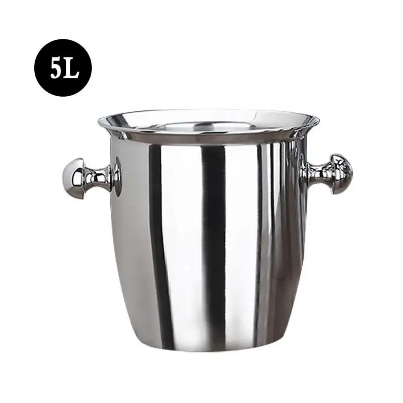 5l 2л/3Л нержавеющая сталь утолщенная красная винная ледяная коробка охладитель утолщение шампанское ведро льда охладитель вина для бара гостиницы - Цвет: 5l