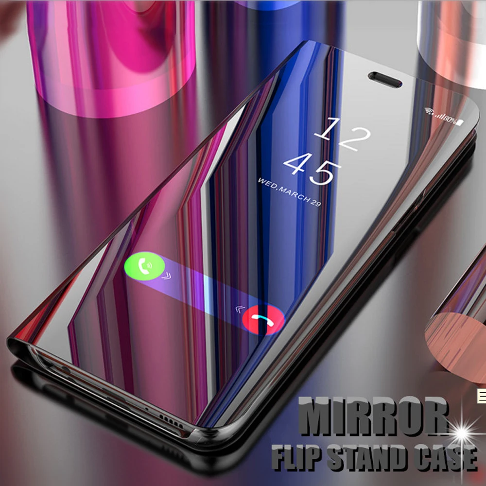 Smart mi rror флип чехол для телефона Xiao Red Note 6 5 5A 6A Pro Чехол s Xiaomi 8 SE Lite A2 A1 прозрачный