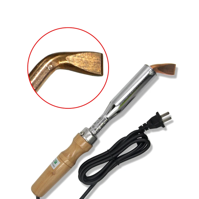 Электрический паяльник высокомощный наконечник с долотом деревянной ручкой 60 Вт
