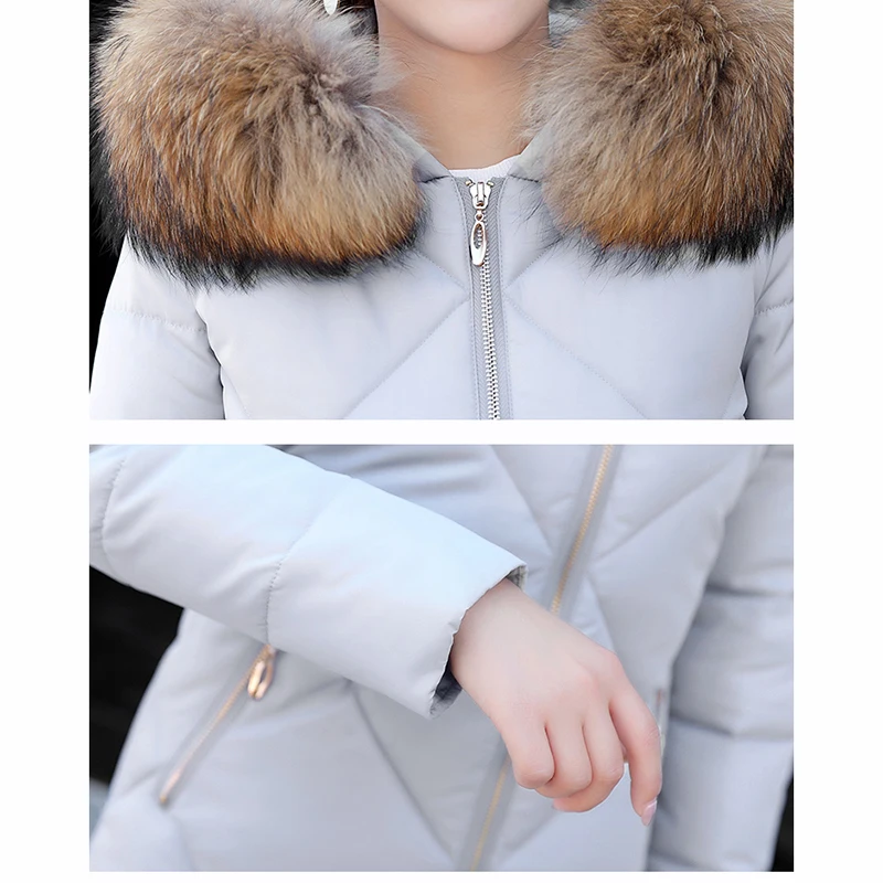 Женская зимняя хлопковая куртка 2018 Новое модное пальто с капюшоном длинное