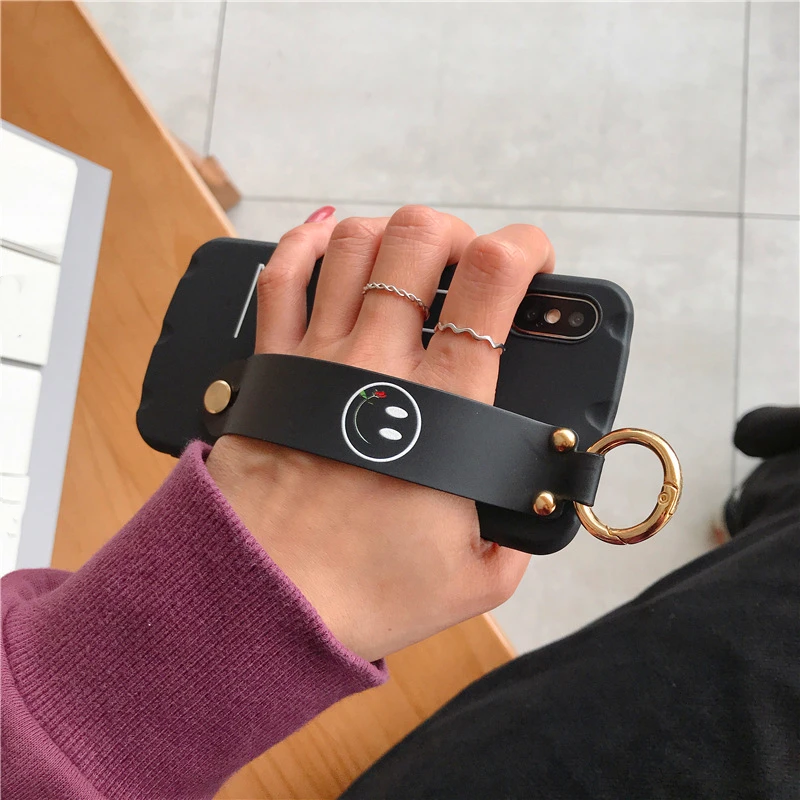 Простой английский алфавит смайлик чехол для iphone X XR XS Max браслет 8 7 6 6s Plus Силиконовые чехлы из