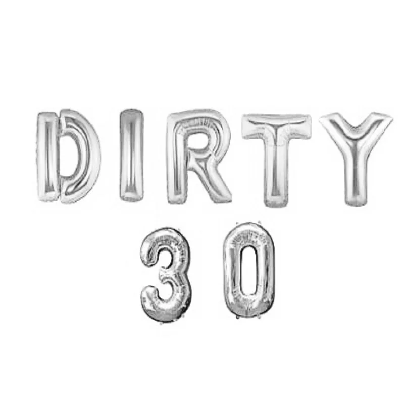 sliver dirty 30 7 шт./партия, розовое золото, грязный 30, 30, 30, день рождения, украшение, милые девушки, с днем рождения, Пончик, воздушный шар, вечерние товары - Цвет: sliver dirty 30