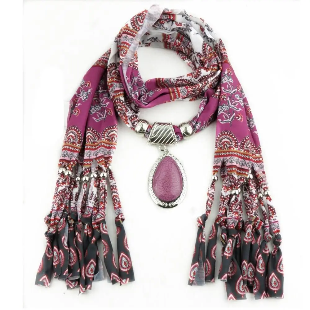 

Fashion Women Pendant Scarf With Tassel Rhinestone Jewelry Scarves Best Sell New