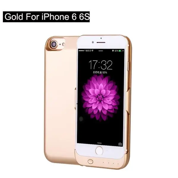 Gold For iPhone 6 6S Чехол для аккумулятора для iPhone 6, 6 S, 7, 8, 6000 мА/ч, внешний аккумулятор, чехол для зарядки s, для iPhone 7, внешний аккумулятор, зарядное устройство, чехол, Fundas - Цвет: Gold For iPhone 6 6S