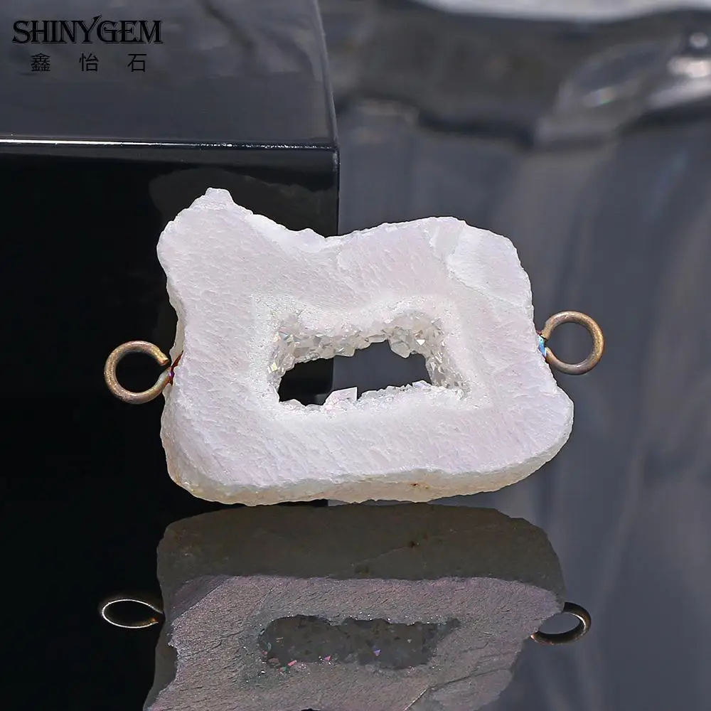 ShinyGem 6-7 мм белая Друза подвеска из минерального природного камня очаровательные