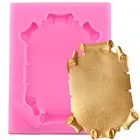 Силиконовая форма с 3D рамкой, формы для помадки шоколада, полимерная глина, форма для конфет, инструменты для украшения тортов