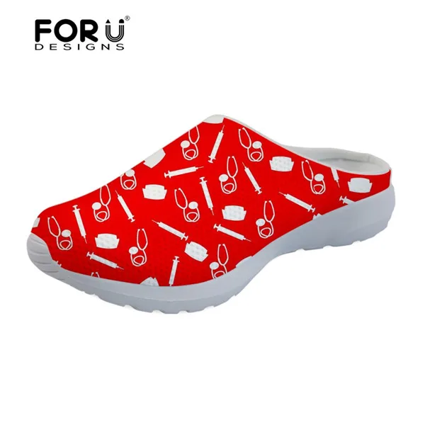 FORUDESIGNS/ г.; Лидер продаж; милые женские шлепанцы для медсестры; женские пляжные шлепанцы с принтом медведя; женские сандалии; Водонепроницаемая Обувь - Цвет: H10260CA