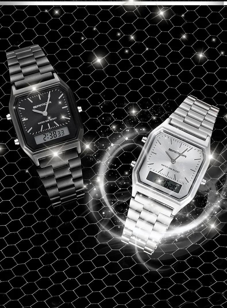 Sanda военные спортивные цифровые часы электронные мужские кварцевые Лидирующий