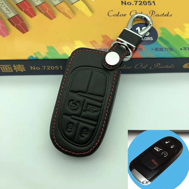Кожаный чехол для ключей Fiat/Для Jeep Cherokee Compass Patriot Dodge Journey Chrysler 300C автомобильный