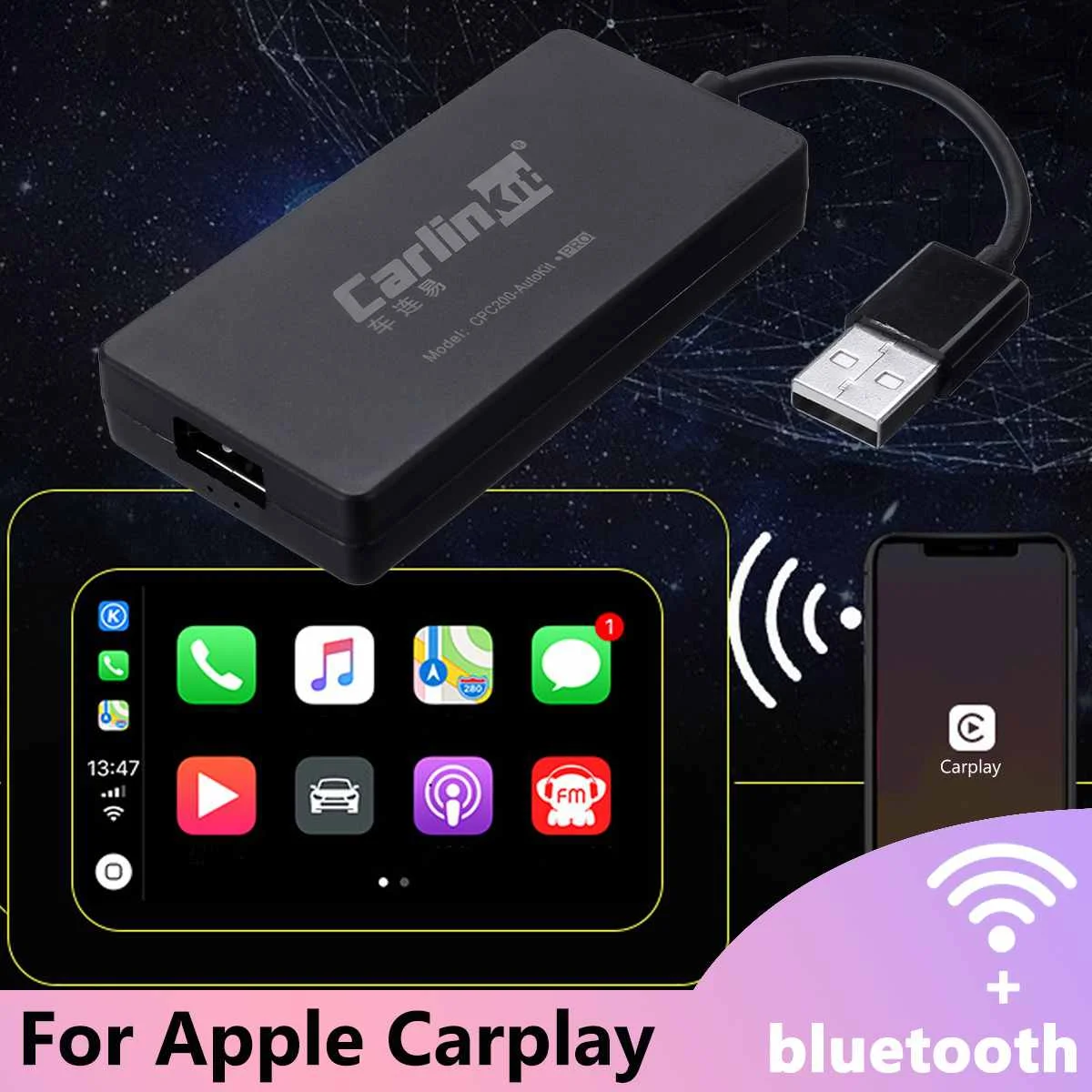 Беспроводная смарт ссылка Carlinkit для Apple CarPlay Dongle Android навигационного плеера Mini USB