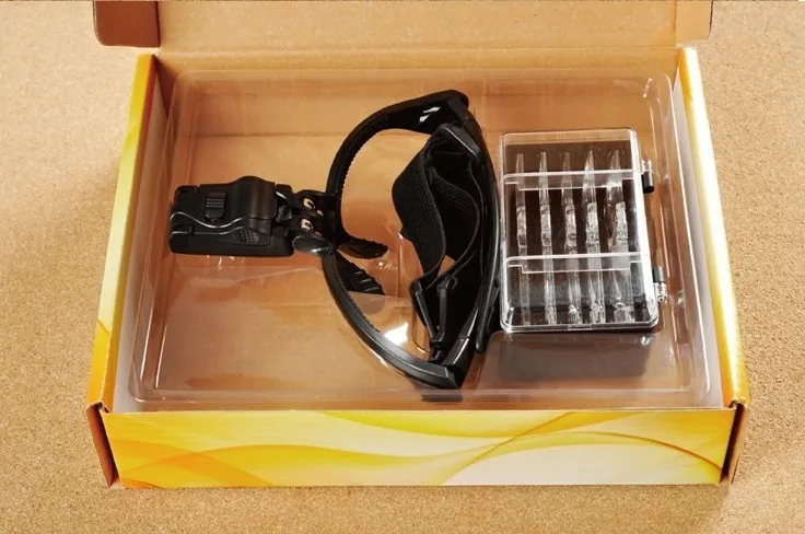 Лупа со светодиодной подсветкой для ремонта ювелирных изделий и часов ободок с