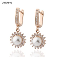 christmas gifts simulated pearl earrings women luxury brand small beads cute brincos cubic zircon personality earring