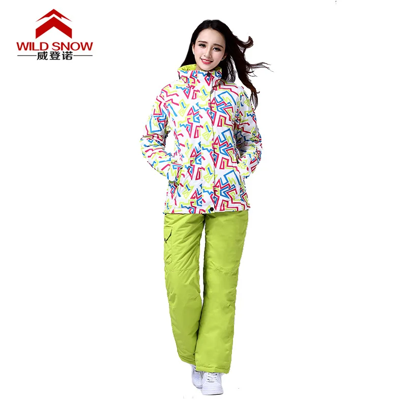 Теплый Сноуборд Лыжи Устанавливает Ветрозащитный женская Лыжная куртка Брюки