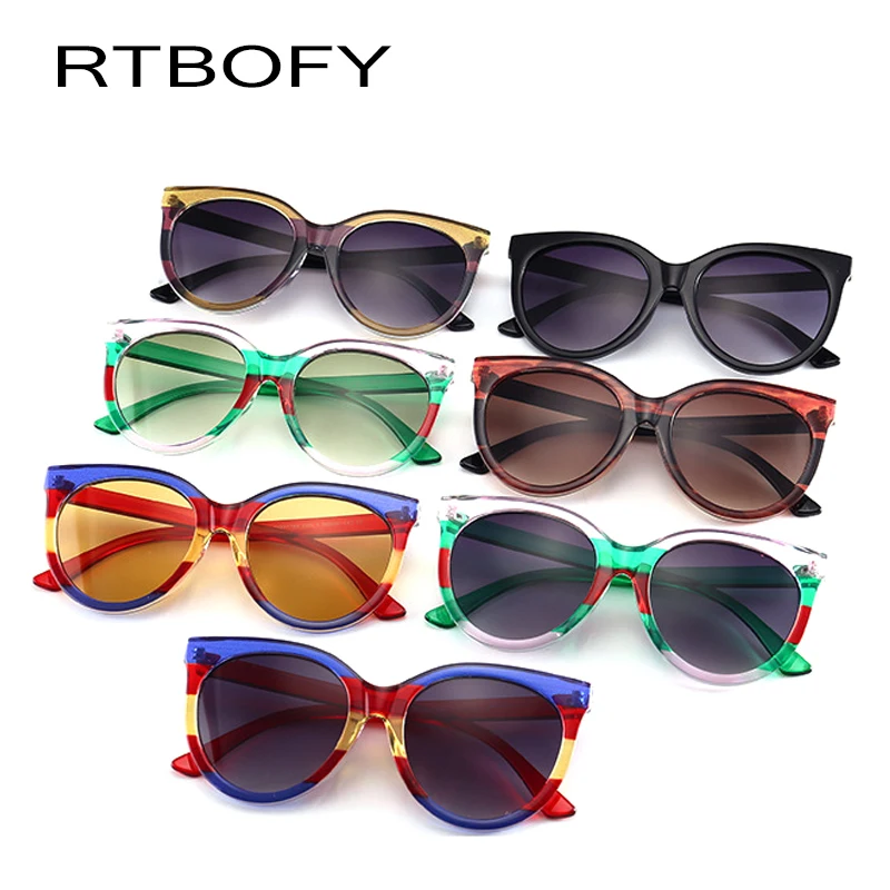 RTBOFY Модные солнцезащитные очки кошачий глаз женские брендовые дизайнерские