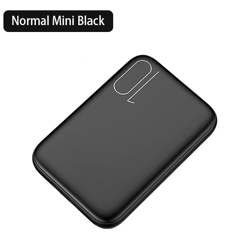 Black without LED USAMS портативное мини-зарядное устройство 10000 мАч, светодиодный светильник, внешний аккумулятор, зарядка через usb, зарядное устройство для Xiaomi iphone XS, samsung, упаковка - Цвет: Black without LED