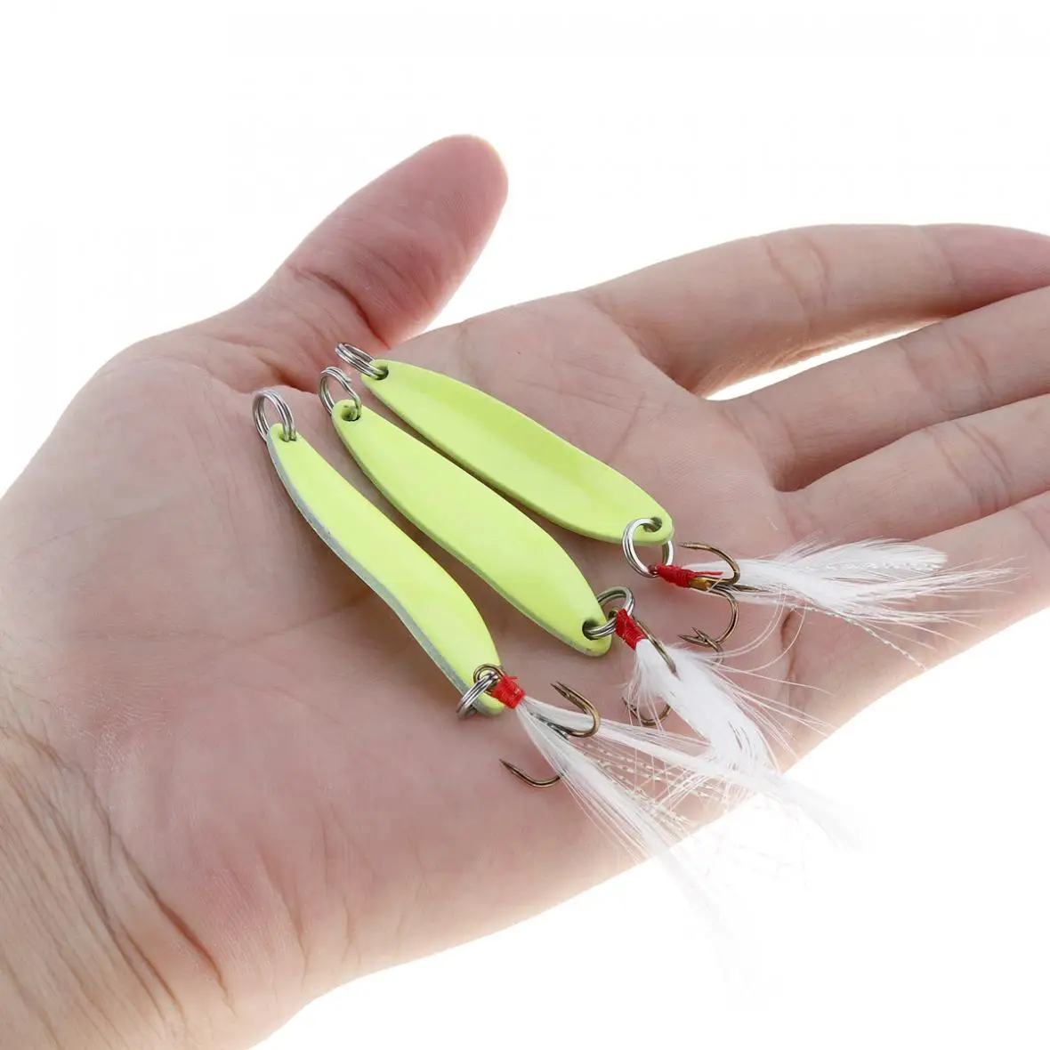 3 шт./лот 7 см светящаяся металлическая приманка в виде ложки длинная блесна