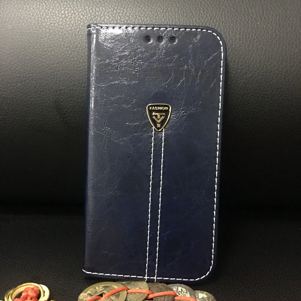 Темно-синий Винтаж бумажник чехол для Bluboo Xtouch X500 5,0 дюймов из искусственной кожи в стиле ретро чехол с откидной крышкой Магнитный модные чехлы с откидной подставкой ремешком - Цвет: Темно-синий