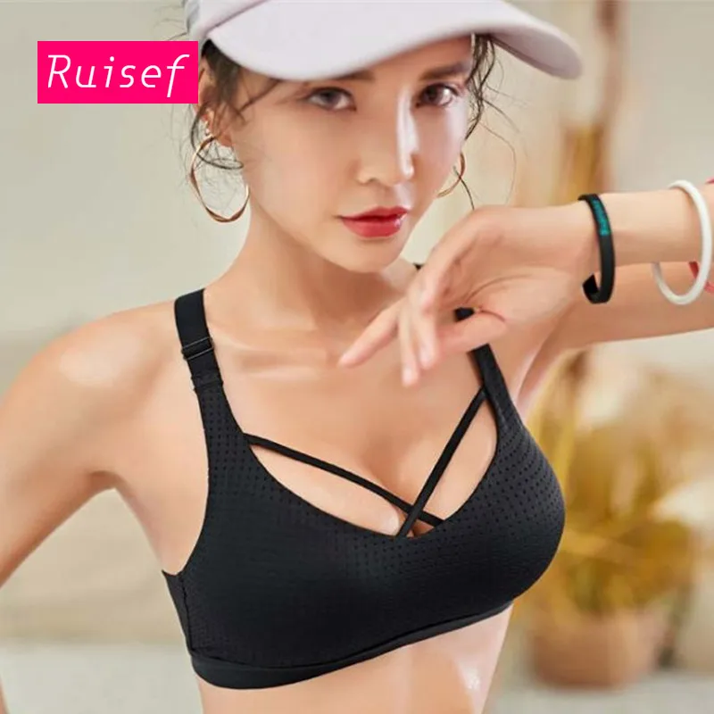 Ruisef2019 бесшовный спортивный бюстгальтер Топ для фитнеса женский укороченный топ