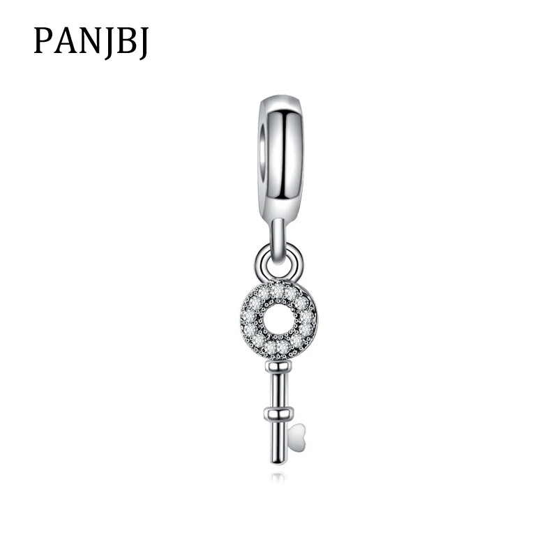 Новый оригинальный бисер Сплав Роза Любовь Ключ талисман с прозрачными CZ Fit