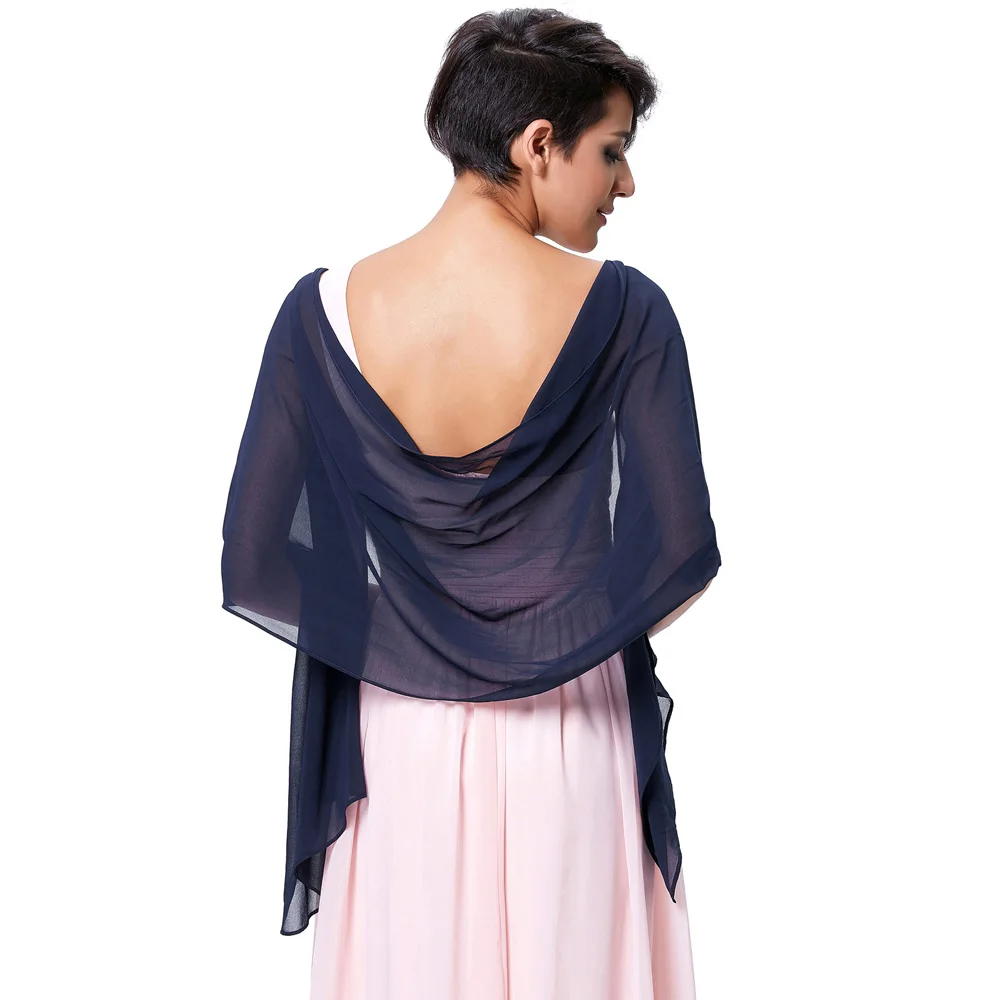Navy Blue Kate Kasin шифоновая Свадебная Шаль женские мягкие пашмины шали и обертывания s большой длинный модный шаль обертывания шарфы для вечеринки - Цвет: Navy Blue