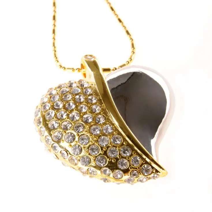 

Crystal Heart 64GB 32GB 16GB 8GB Jewelry Usb Flash Drive Jewelry Usb Memory Pen Driver Gifts Gadget Pendrive Stick Necklace Gift