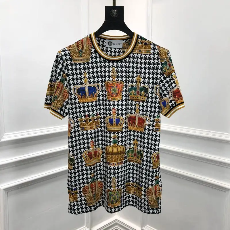 Осень 19fw новые модные футболки Королевская корона печать футболка для мужчин хлопок известный бренд одежда Топ Ретро