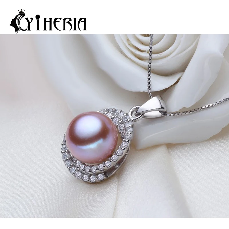 Комплект ювелирных изделий из натурального жемчуга подвеска серебра 925 пробы