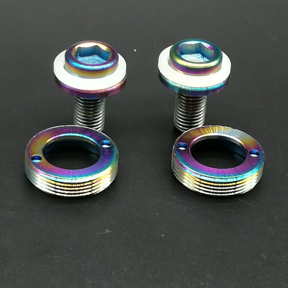 M8x15mm Rainbow Titanium Ti Bicycle Screw Chain Wheel Crank Bolt Extractor 1Pair/2Pcs | Обустройство дома