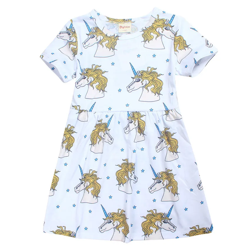 Пижама с единорогом платье для маленьких девочек летняя ночная рубашка вечерние