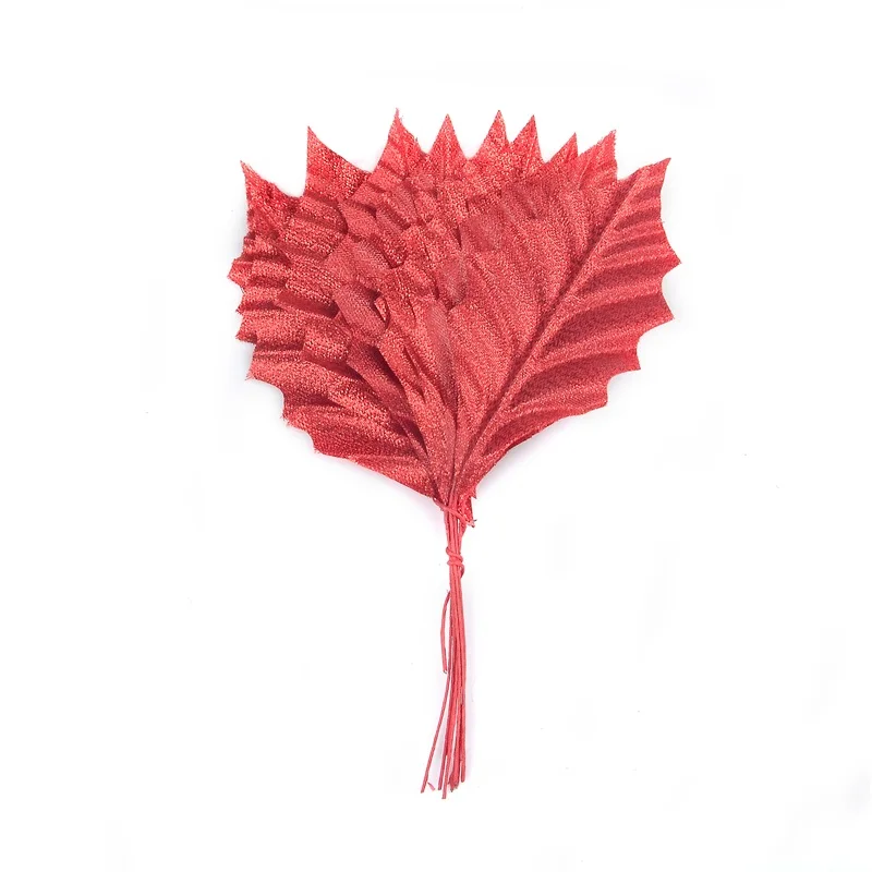 Red 10 шт. золотые серебряные Искусственные Шелковые кленовые листья для дома Свадебные украшения DIY Рождественские сувениры искусственный цветок для альбомов - Цвет: Red