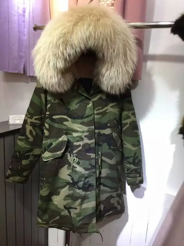 

Winter Jacket Women Real Fur Hood Coat 2015 Brand Army Green Big Raccoon Fur Collar Casual Long Slim Warm Jacket Winter Parka