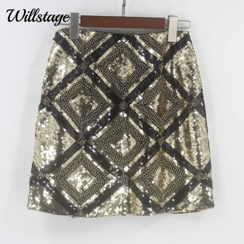 

Женские юбки-трапеции с блестками Willstage, привлекательная мини-юбка с блестками для вечеринок, Бальные Роскошные юбки с вышивкой и бисером, в...