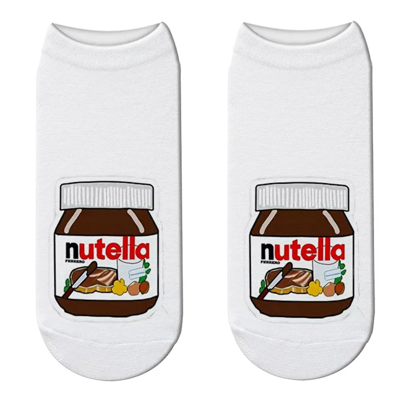 005 Rubu Новые забавные носки с 3d принтом милые носки унисекс с персонажем nutella белые популярные женские модные хлопчатобумажные забавные носки 7H2 - Цвет: 005