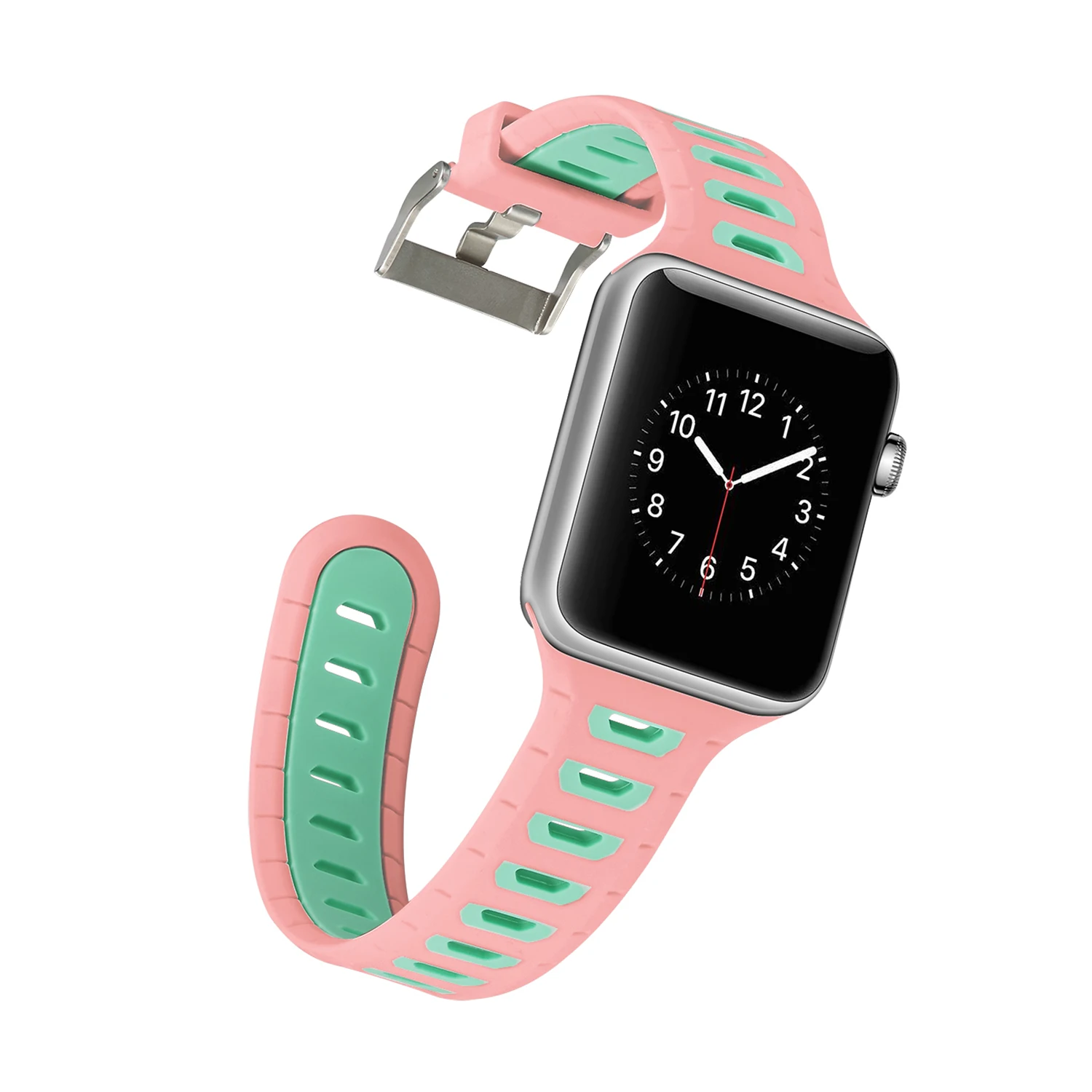 Спортивный силиконовый ремешок для Apple Watch 38 мм 42 мм ремешок спортивный силиконовый ремешок для iWatch 40 мм 44 мм ремешок серии 1 2 3 4 двухцветный