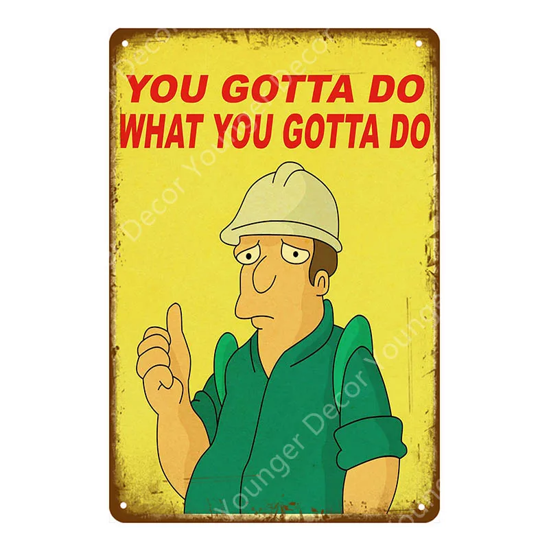 YD6320E Futurama Comics винтажные металлические знаки, плакат, настенная наклейка, декоративная тарелка для комнаты, мультяшная табличка, домашний декор, настенная живопись - Цвет: YD6320E