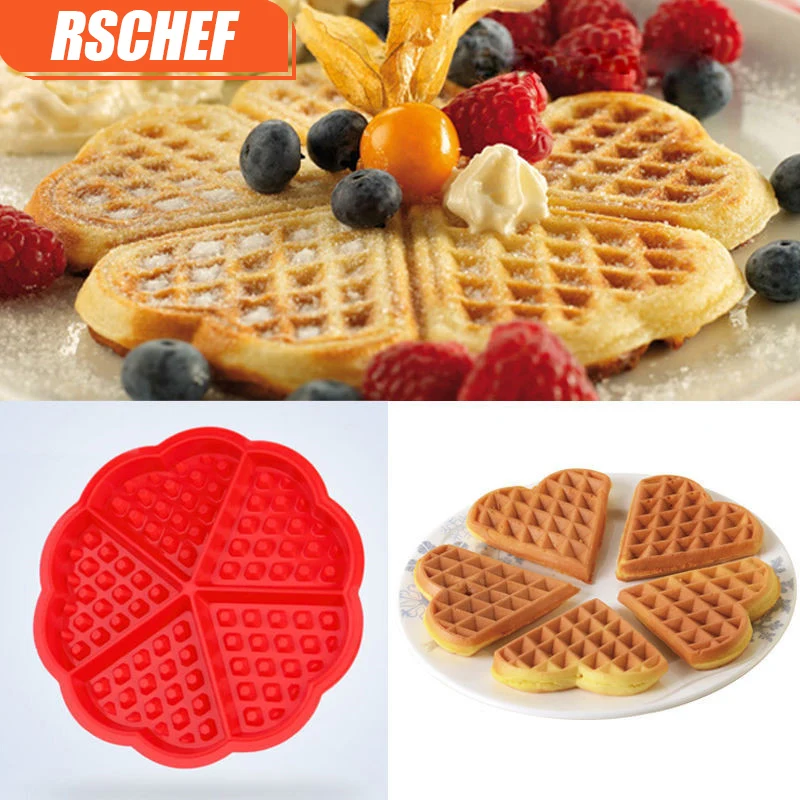 Комплект из 2 предметов в форме сердца и прямоугольника формы вафельный