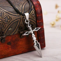j store anime souvenir fate stay night cross pendant metal necklaces action figure collection shield cross choker necklace