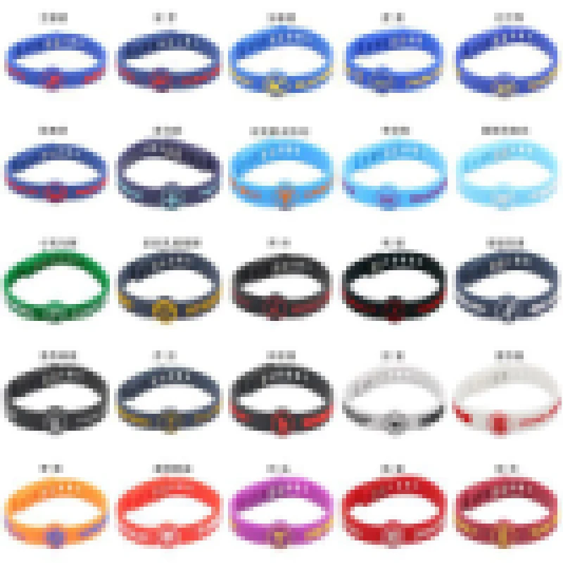 100pcs/Lot Basketball Stars Silicone Bracelet Sports Bracelets Fans Bangle Fashion Gifts Adjustable | Украшения и аксессуары