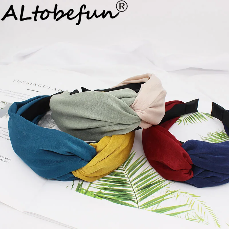 Altobefun Contrast Color Knotted Hair Band for Girl Women Accessories Headbands Hairbands Ladies Female Headwear HAB001 |
