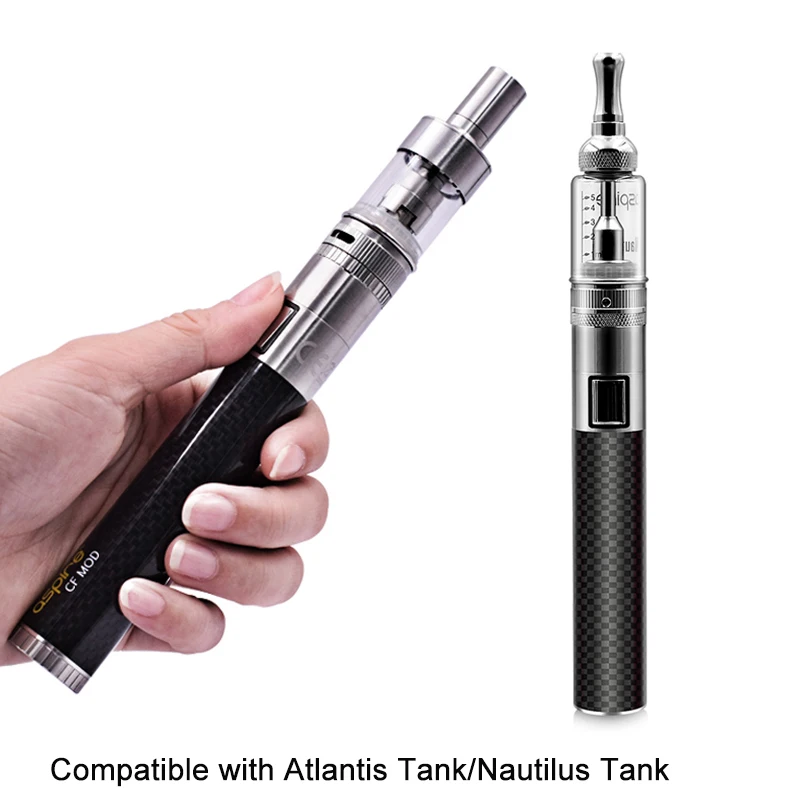 Электронная сигарета мод Специальное предложение Vape устройство aspire CF батарея пружинный разъем 510 углеродное волокно трубка подходит Nautilus танк