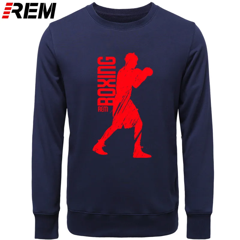 NAVY RED Высокое Качество Забавные толстовки мужские лучшие Boxinger толстовки Рокки с длинным рукавом для взрослых топы толстовки, свитшоты - Цвет: NAVY RED