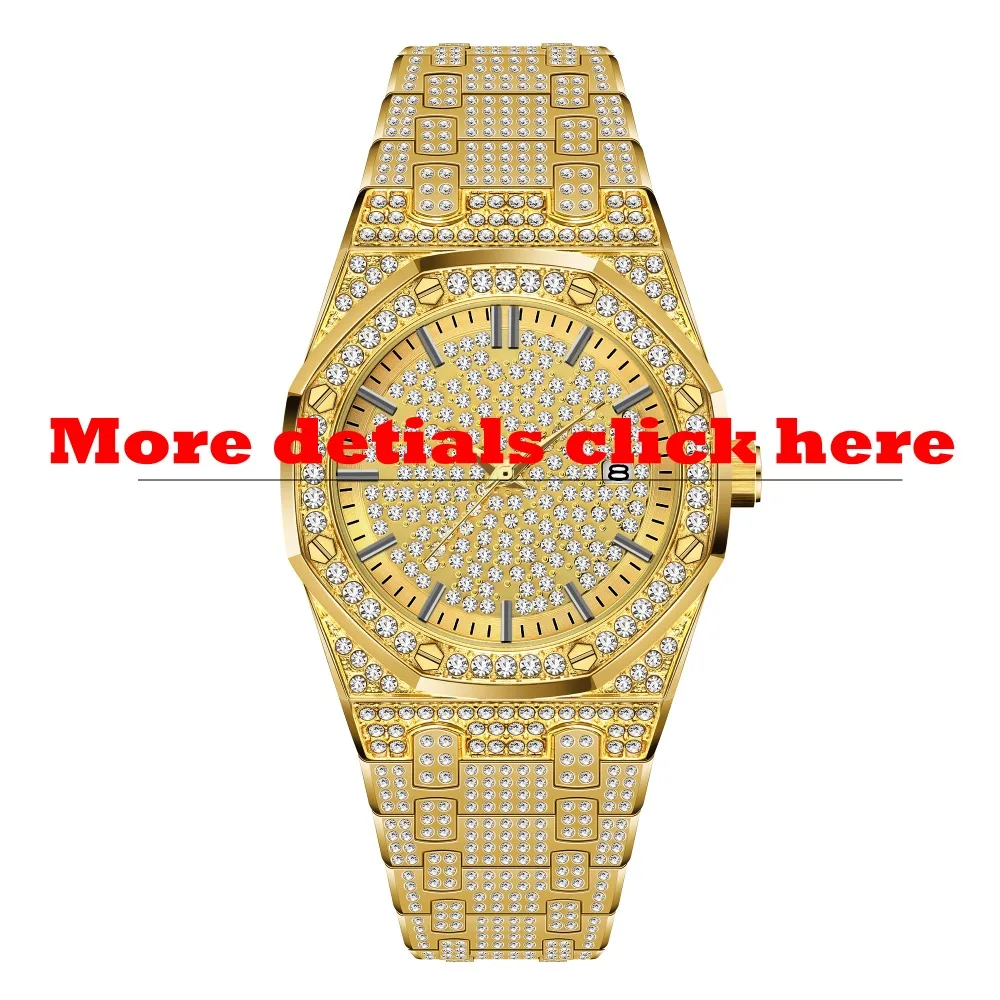 MissFox 18 К золото Iced Out Lab Dimaond люксовый бренд из нержавеющей стали Аналоговый кварцевый водонепроницаемый комплект часов для влюбленных