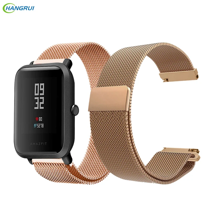 HANGRUI 20 мм для xiaomi huami Bip BIT PACE Lite Youth Smart Watch Band Заменить Металлический Ремешок Браслет для Huami Amazfit Bip Band