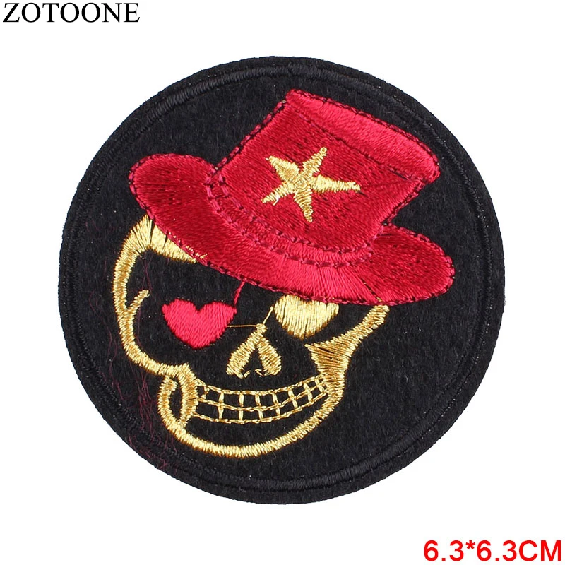 ZOTOONE 1 шт. индийский Череп Панк военные нашивки вышитые железные нашивки для одежды DIY Одежда Наклейки с блестками аппликации C