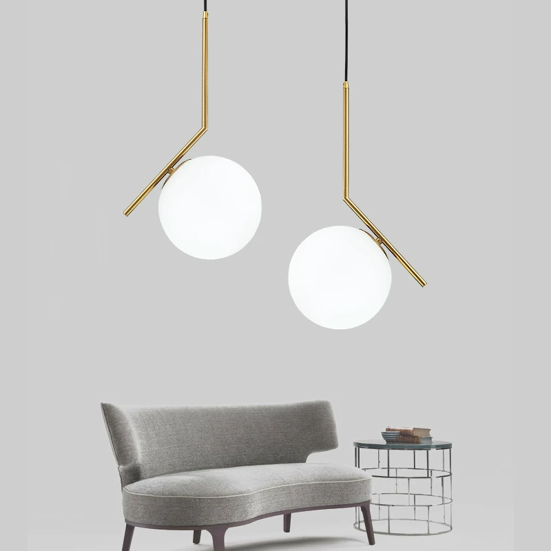 Современный Креативный подвесной светильник с стеклянным шаром norbic brief home deco для столовой, золотой E27 светодиодный подвесной светильник