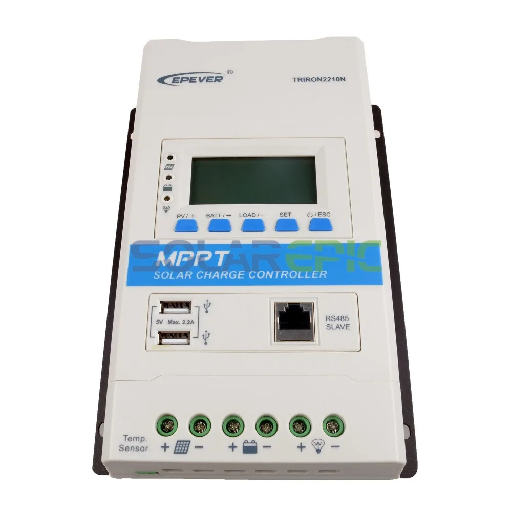 20A Epever TRIRON серия модульный MPPT Контроллер заряда 12 В/24 В TRIRON2210N 100 в PV вход солнечный