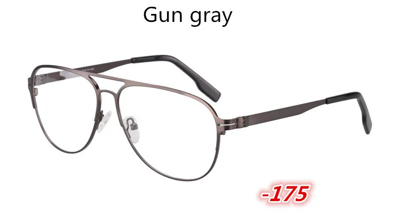 Gun gray -175 Солнцезащитные фотохромные очки с полной оправой, модные студенческие короткие очки для коррекции зрения-1,0-1,5-2,0-2,5-3,0-3,5-4,0 - Цвет оправы: Gun gray -175