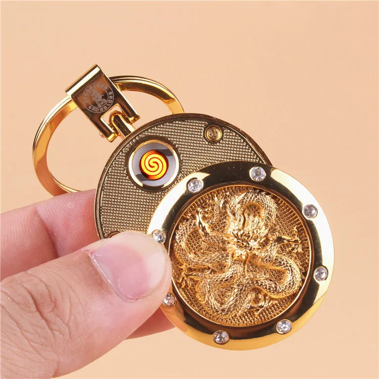 Creative Electronic Heating wire Lighter Keychain USB Lighter Reusable Charger Cigarette Lighter Gadgets for Men Multi-pattern
