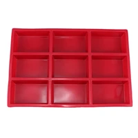 hot sale 1pc 9 holes 3d diy cute fancy mini silicone rectangular bread chocolate loaf cake moulds brownie cake pan baking tools