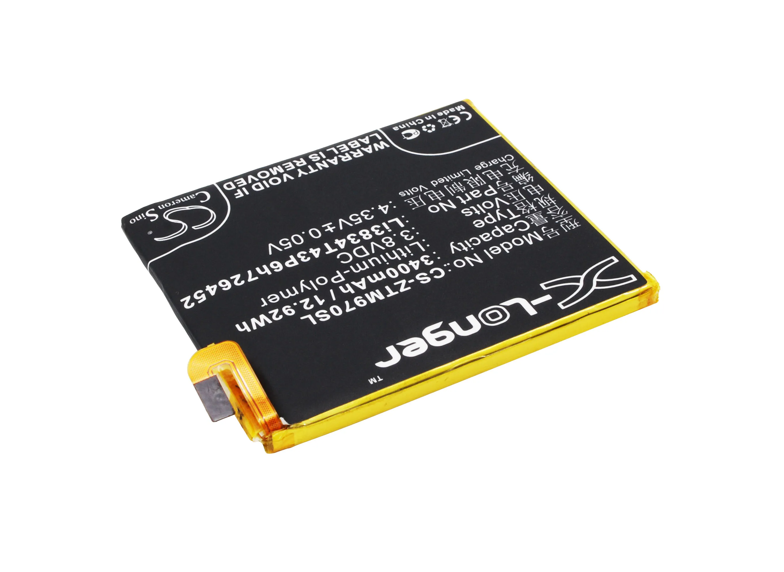 Аккумулятор Cameron Sino Li3834T43P6h726452 3400 мАч для ZTE A450 Blade V2 Lite Q509T Dual SIM карта ZMAX|3400mah
